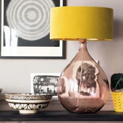 Graham & Green Table Lamps<Extra Large Round Pink Glass Lamp