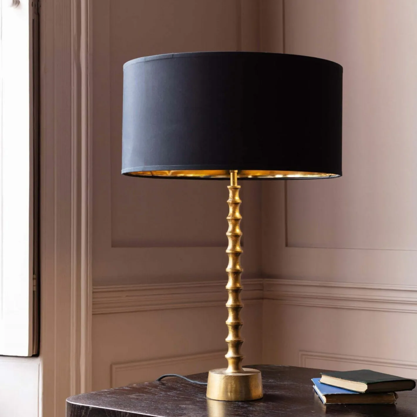Graham & Green Table Lamps<Femi Antique Brass Table Lamp