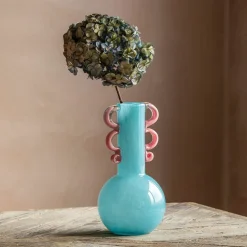Graham & Green Vases & Plant Pots<Fiesta Turquoise and Pink Vase