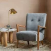 Graham & Green Armchairs<Fitzroy Grey Velvet Armchair