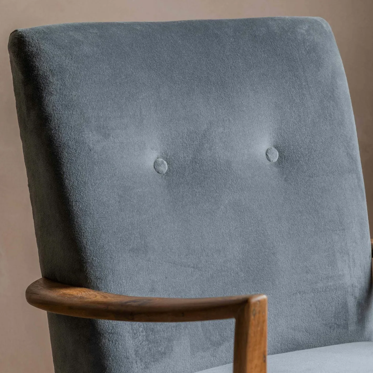 Graham & Green Armchairs<Fitzroy Grey Velvet Armchair