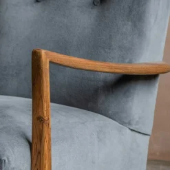 Graham & Green Armchairs<Fitzroy Grey Velvet Armchair