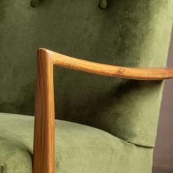 Graham & Green Armchairs<Fitzroy Olive Green Velvet Armchair