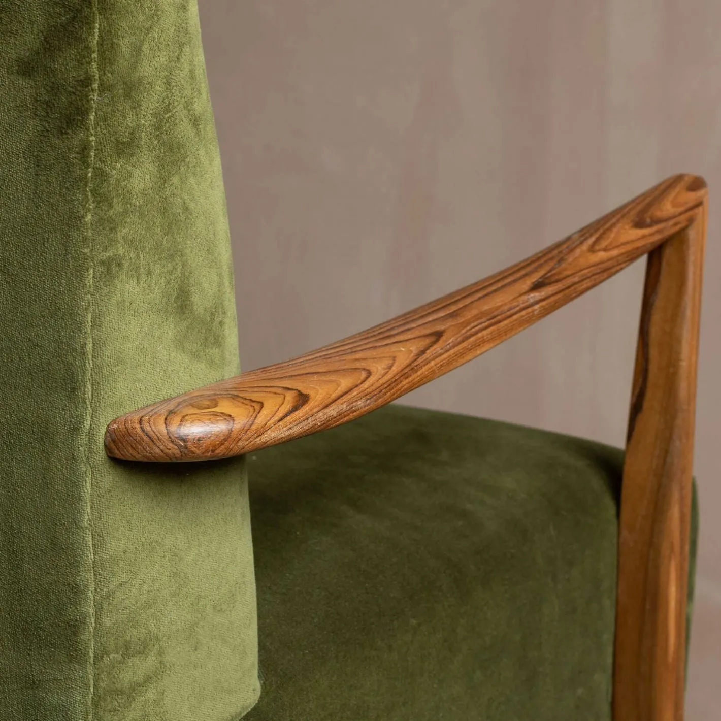 Graham & Green Armchairs<Fitzroy Olive Green Velvet Armchair