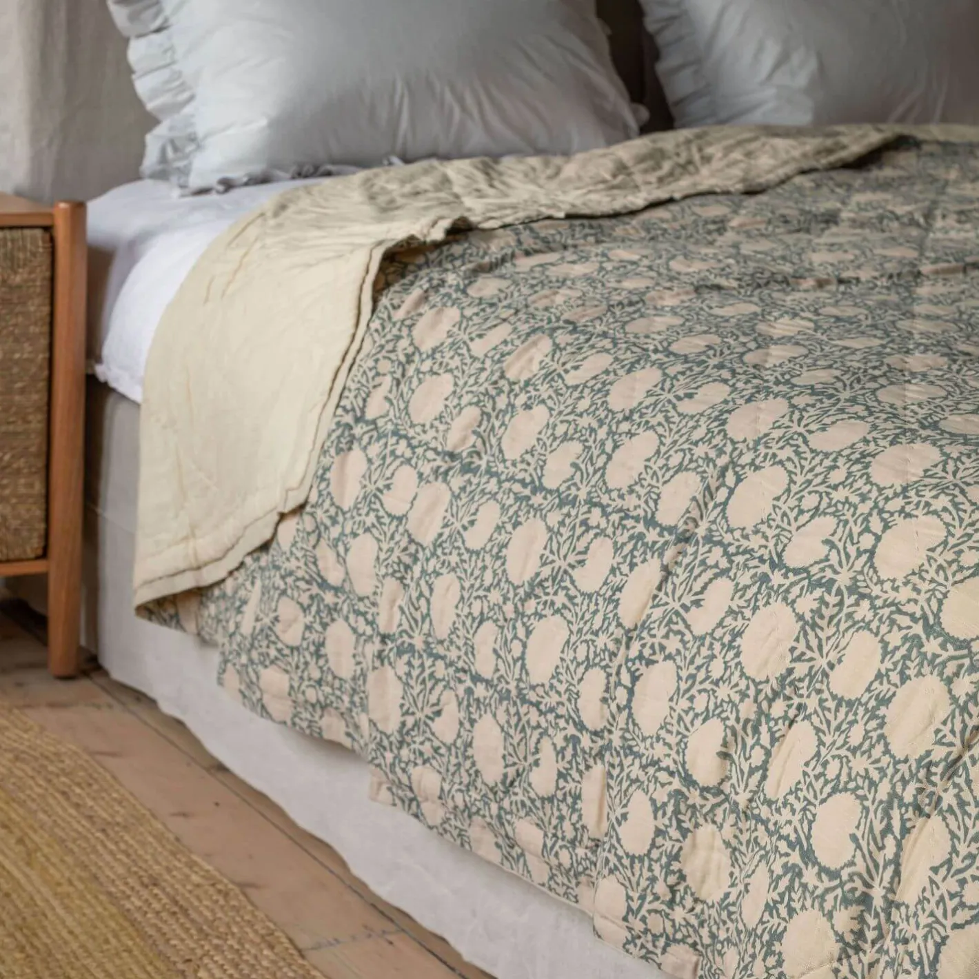 Graham & Green Quilts & Bedding<Floral Block Printed Quilts