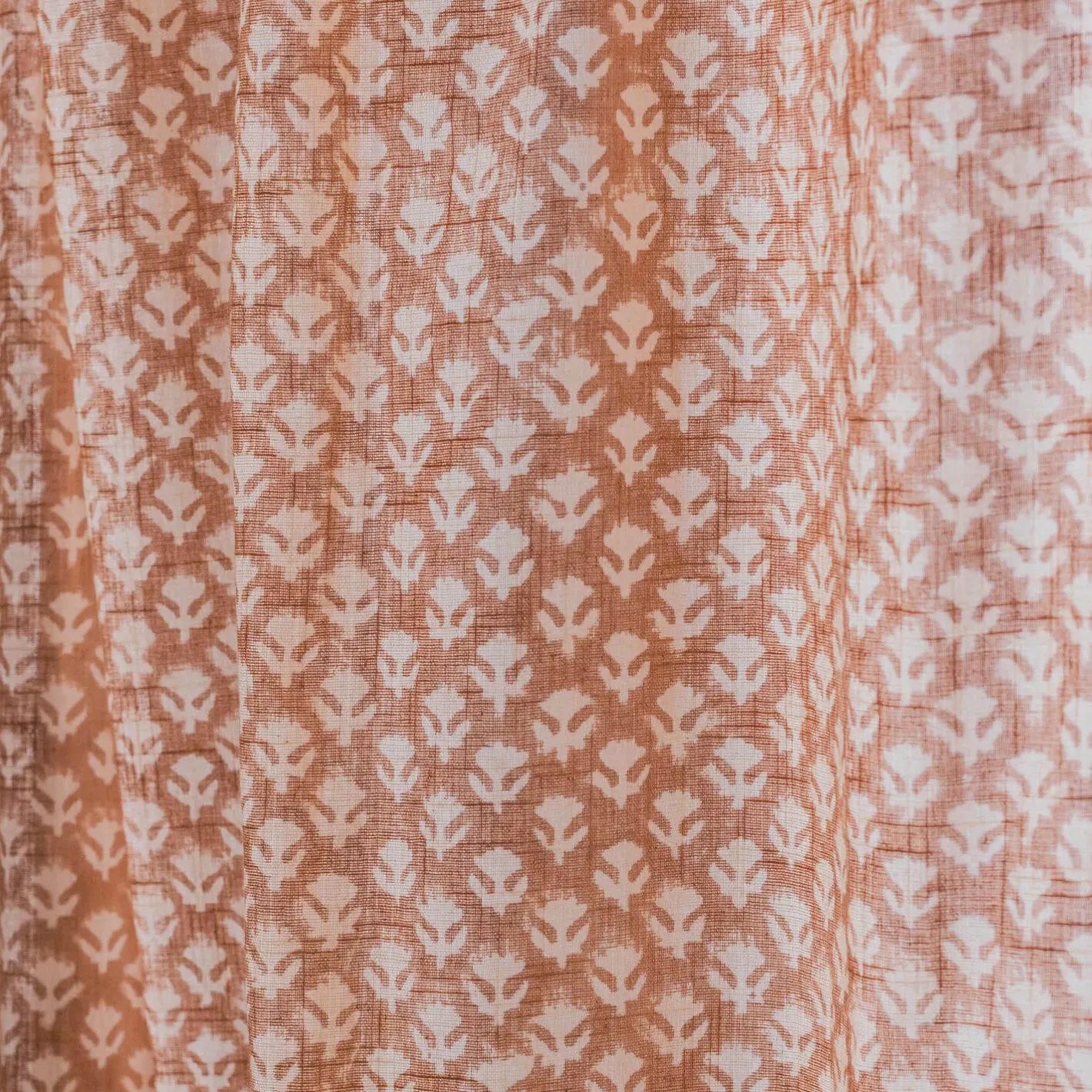 Graham & Green Curtains & Curtain Ties<Floral Block Printed Single Curtains