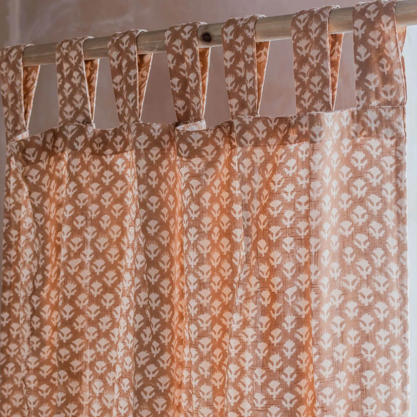 Graham & Green Curtains & Curtain Ties<Floral Block Printed Single Curtains
