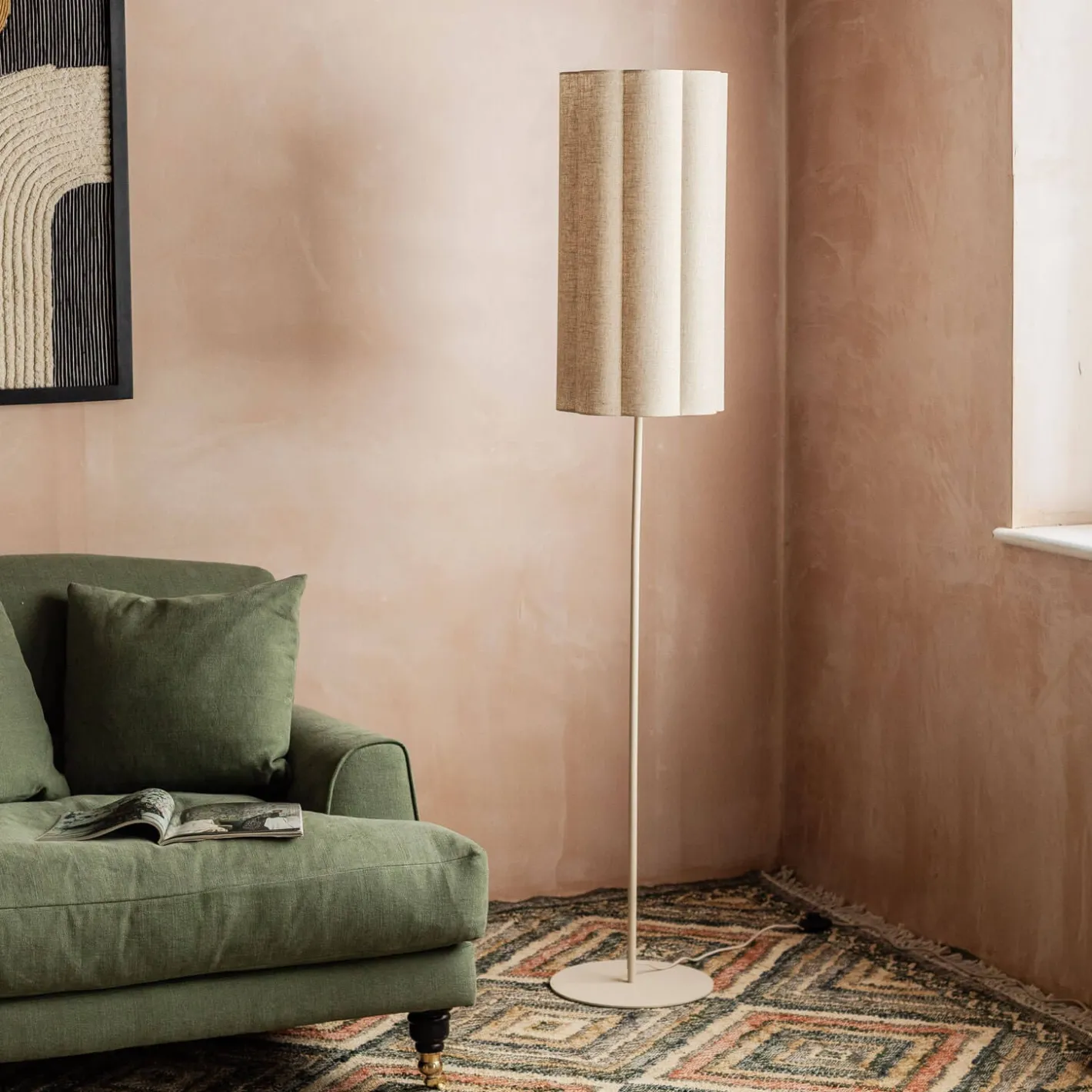 Graham & Green Floor Lamps<Fluted Fabric Floor Lamp