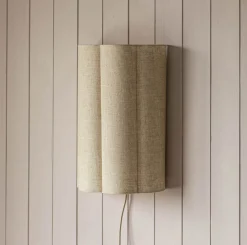 Graham & Green Wall Lights & Sconces<Fluted Natural Linen Wall Lamp