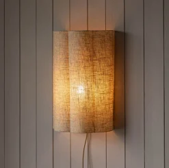 Graham & Green Wall Lights & Sconces<Fluted Natural Linen Wall Lamp