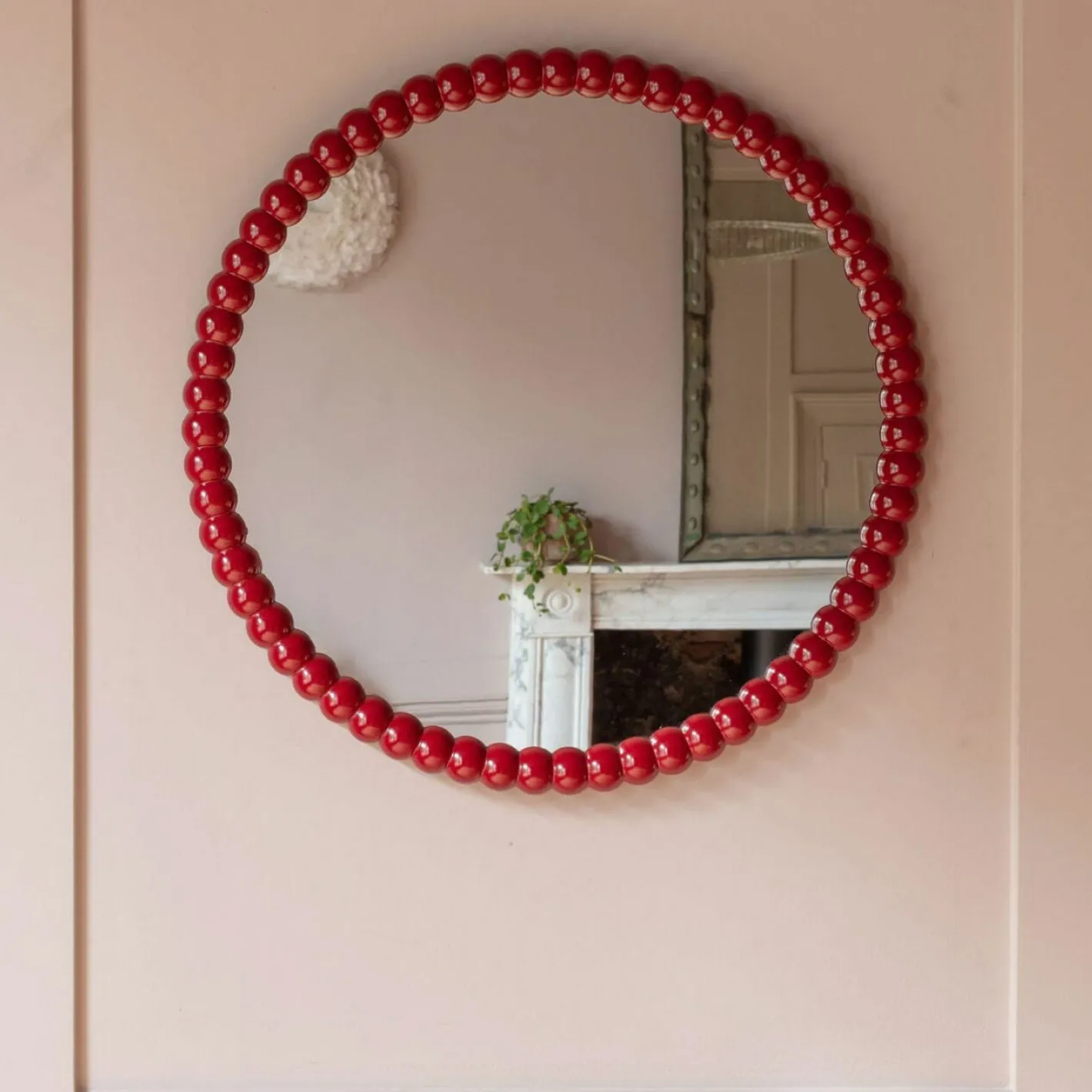 Graham & Green Round Mirrors|Wall Mirrors<Freya Red Wall Mirror