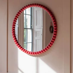 Graham & Green Round Mirrors|Wall Mirrors<Freya Red Wall Mirror