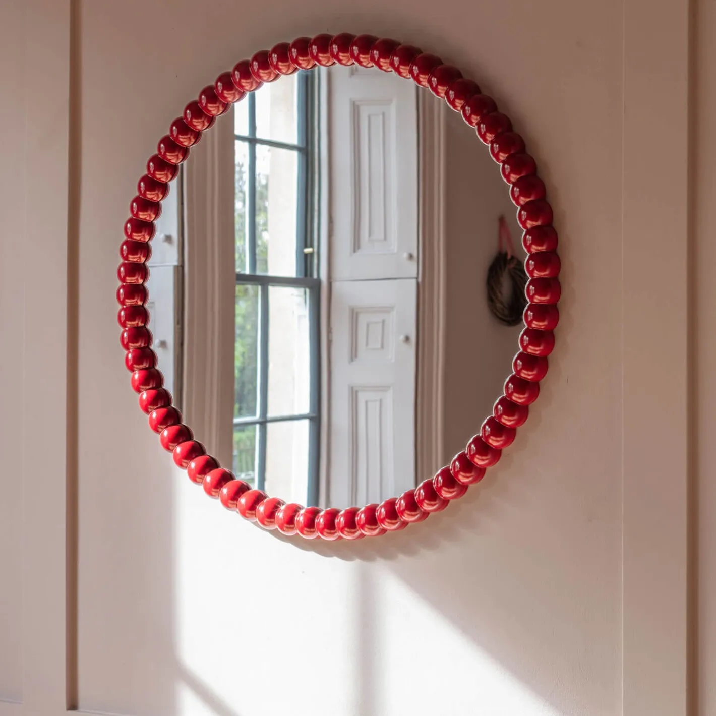 Graham & Green Round Mirrors|Wall Mirrors<Freya Red Wall Mirror