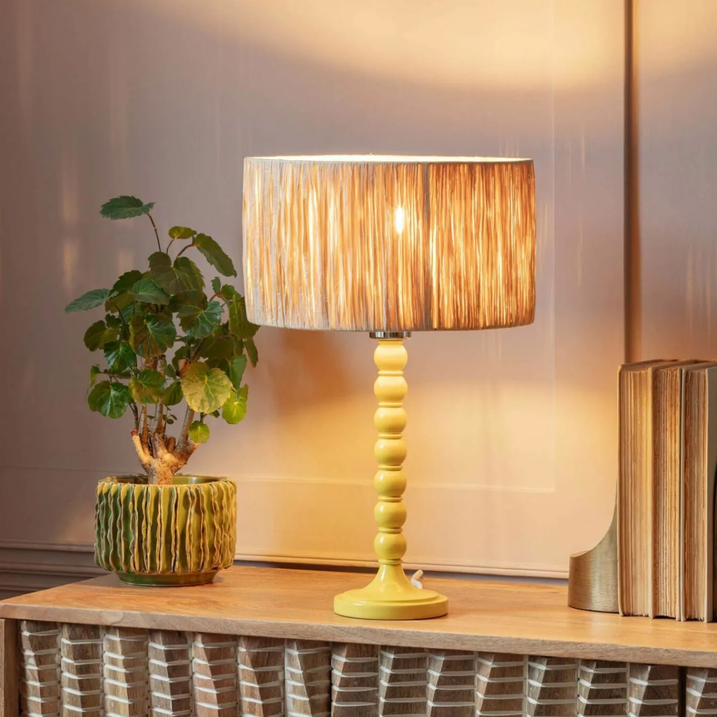 Graham & Green Table Lamps<Freya Yellow Table Lamp