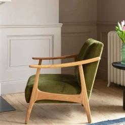 Graham & Green Armchairs<Gabe Olive Velvet Armchair