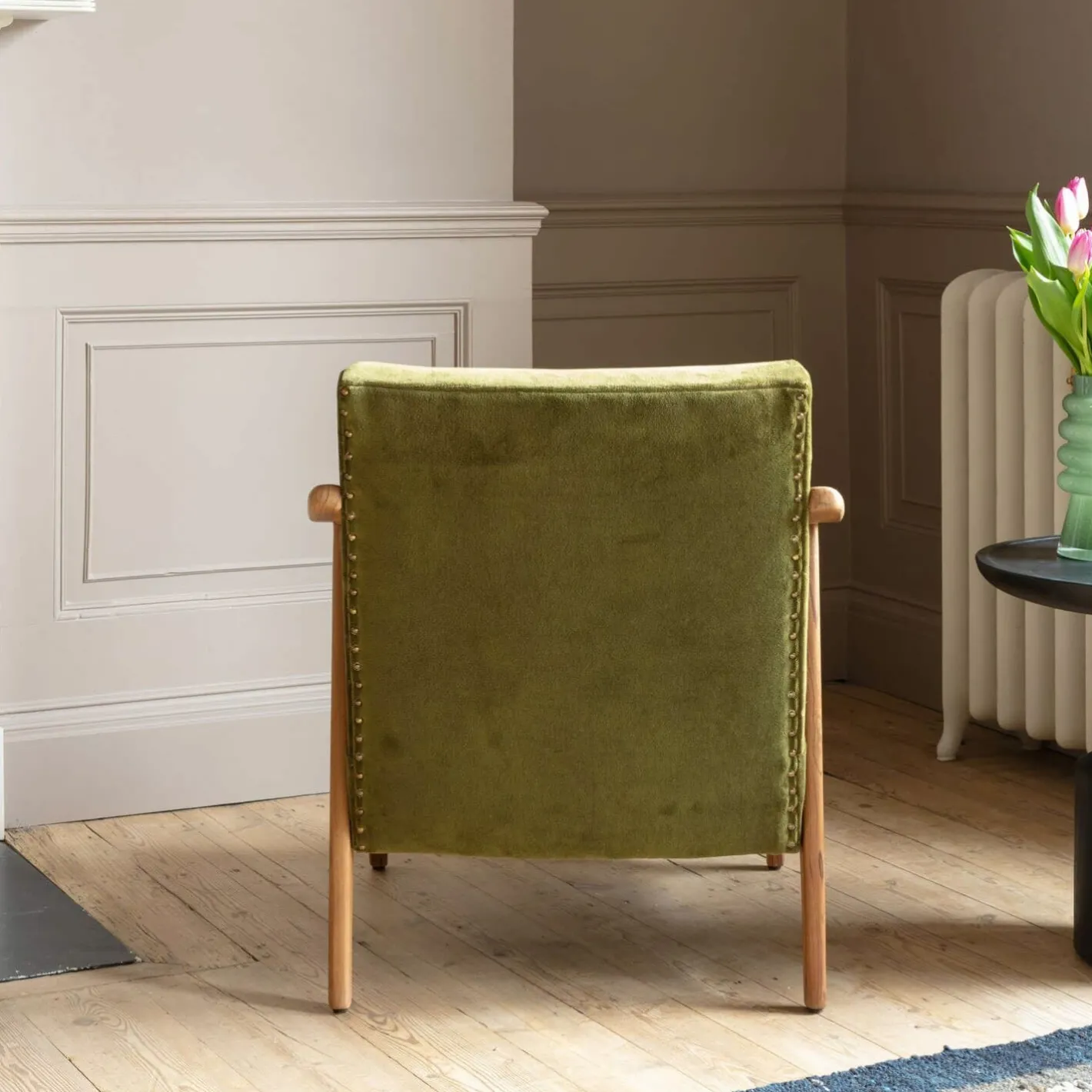 Graham & Green Armchairs<Gabe Olive Velvet Armchair