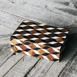 Graham & Green Decorative Accessories|Jewellery Boxes & Trinket Trays<Geometric Black and White Bone Box