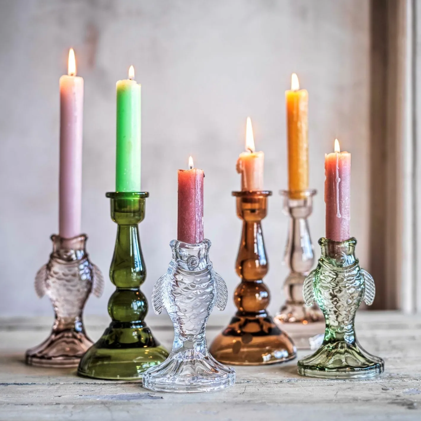 Graham & Green Candle Holders & Candles<Glass Fish Candle Holders