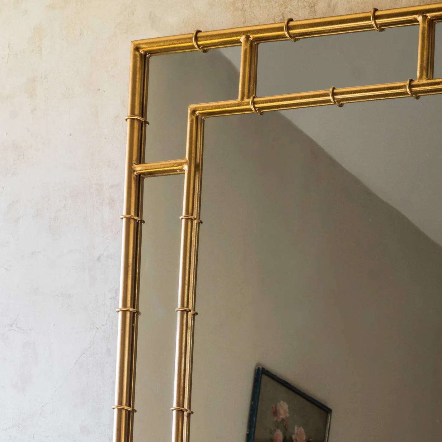 Graham & Green Overmantle Mirrors|Rectangular Mirrors<Gold Bamboo Mirror