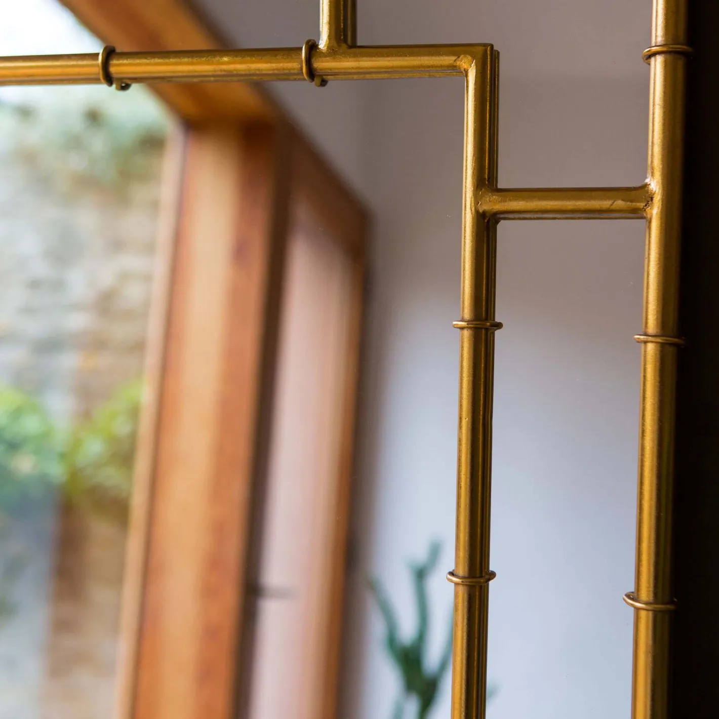 Graham & Green Overmantle Mirrors|Rectangular Mirrors<Gold Bamboo Mirror