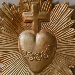 Graham & Green Decorative Accessories|Prints & Wall Art<Gold Heart and Cross Wall Decoration