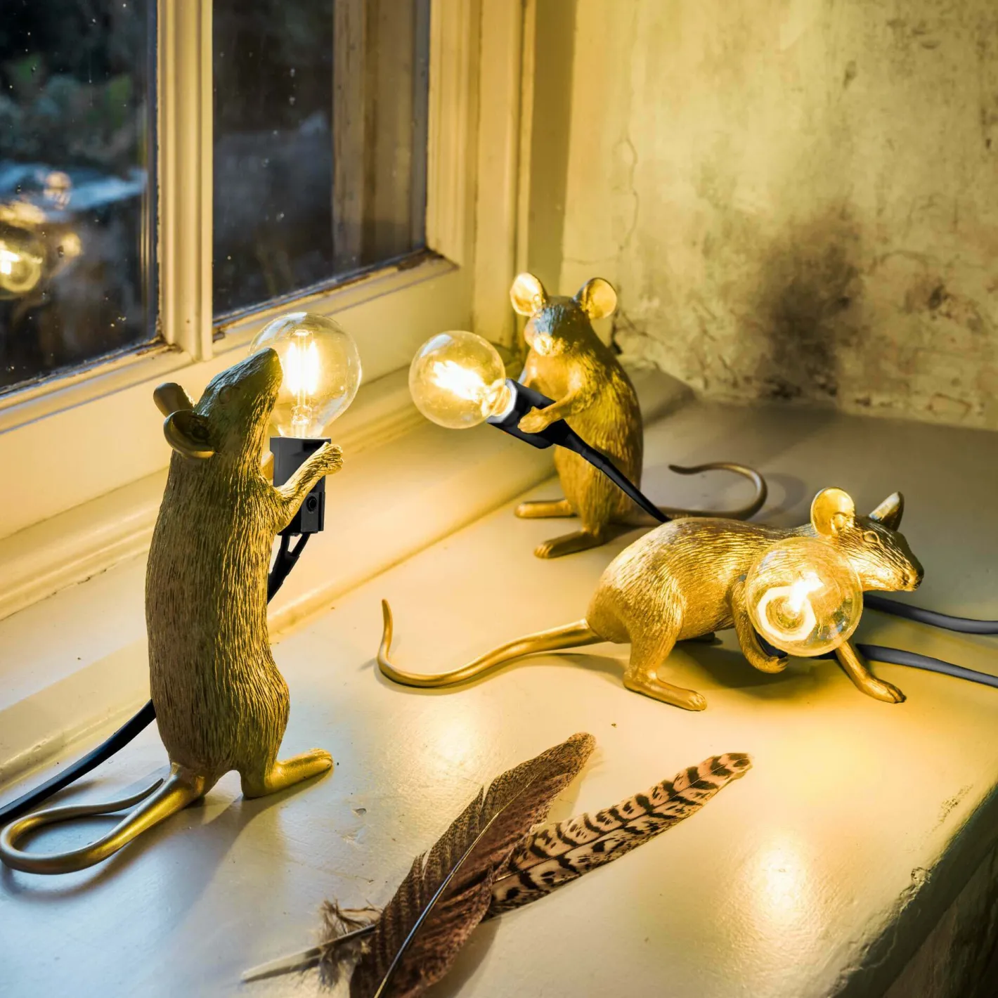 Graham & Green Animal Lights|Table Lamps<Gold Mouse Table Lamps