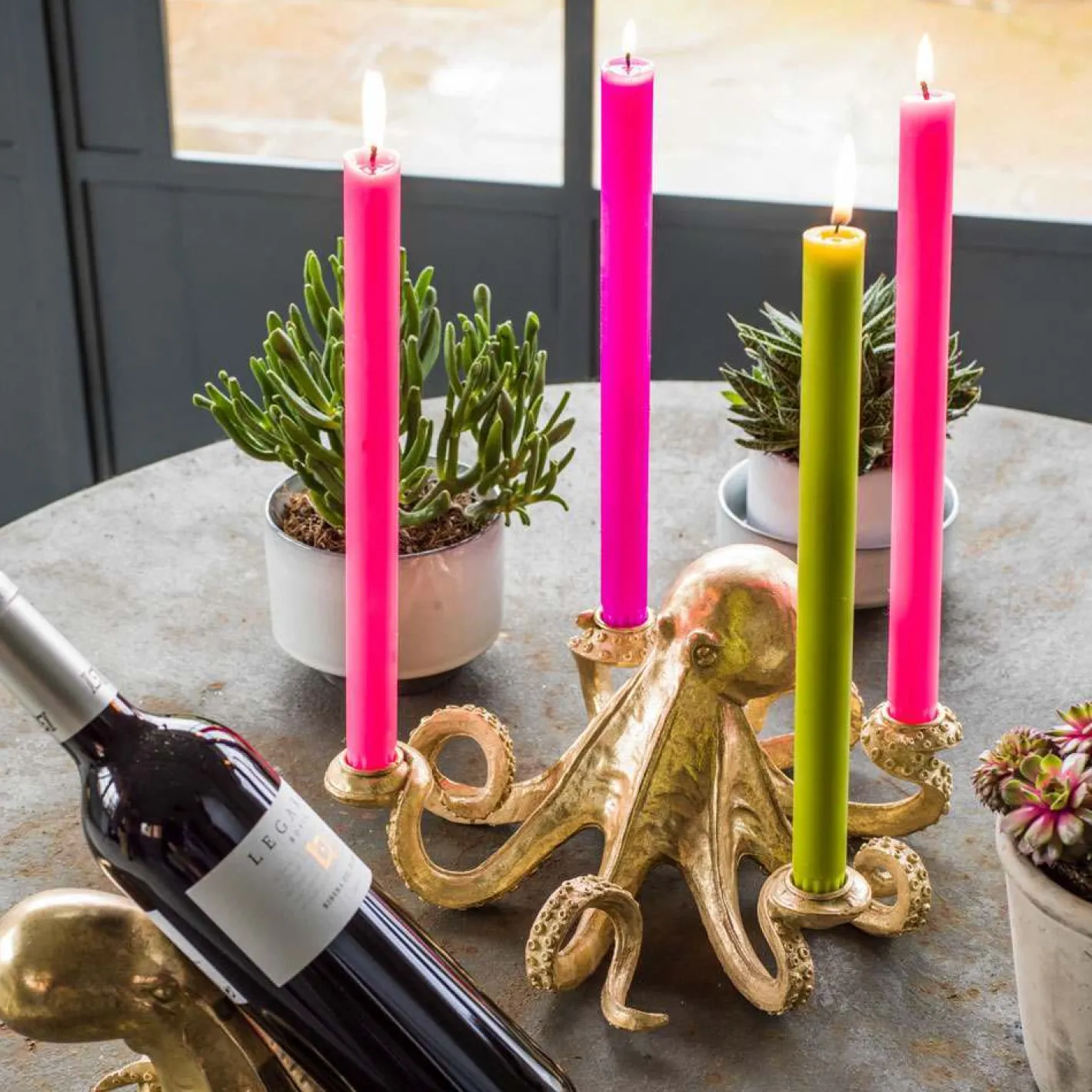 Graham & Green Candle Holders & Candles<Gold Octopus Candle Holder