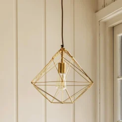Graham & Green Ceiling Lights & Chandeliers<Gold Plated Diamond Pendant