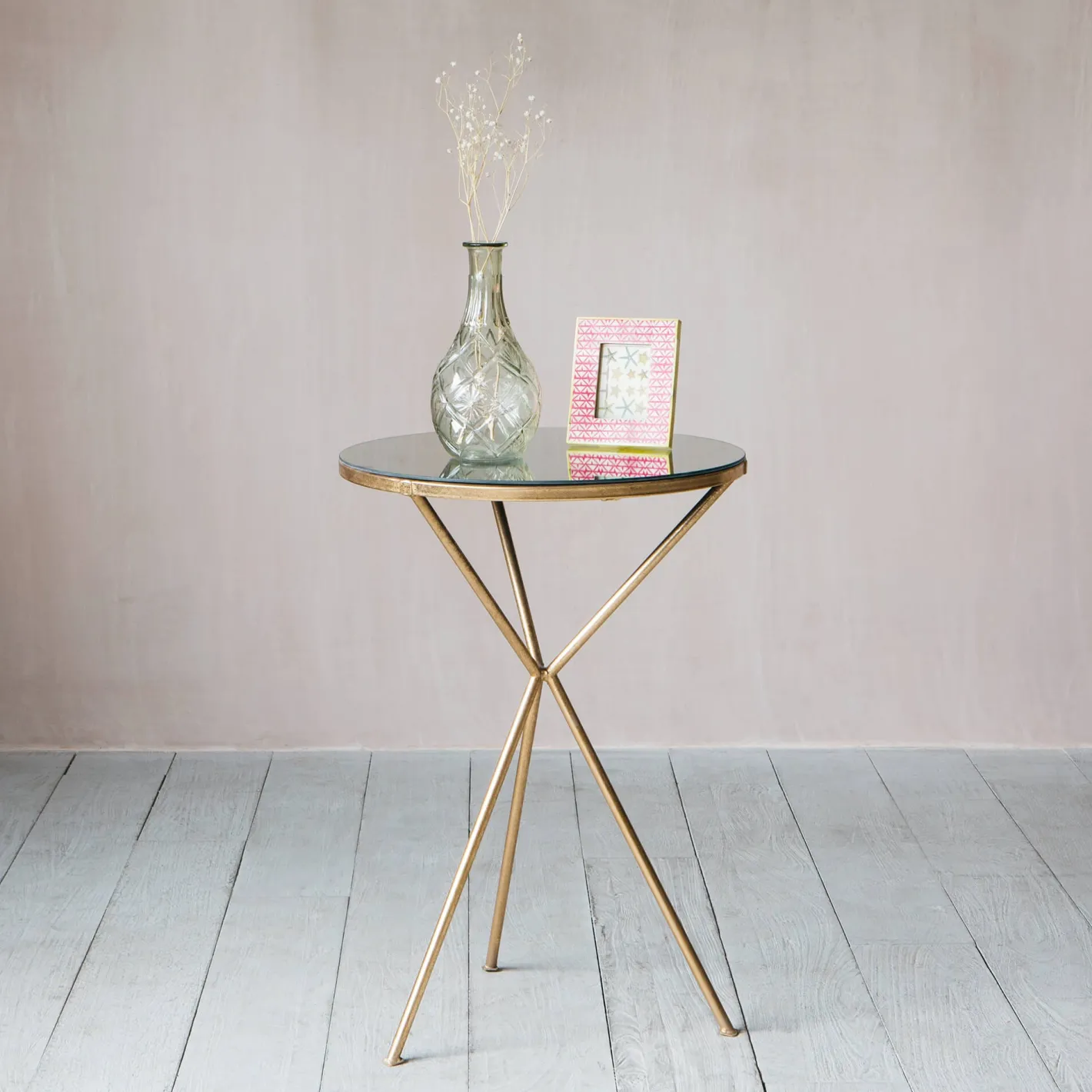 Graham & Green Side Tables<Gold Tripod Mirrored Table