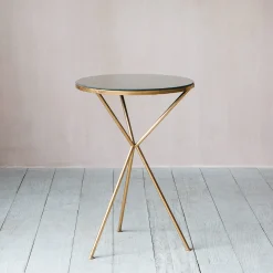 Graham & Green Side Tables<Gold Tripod Mirrored Table