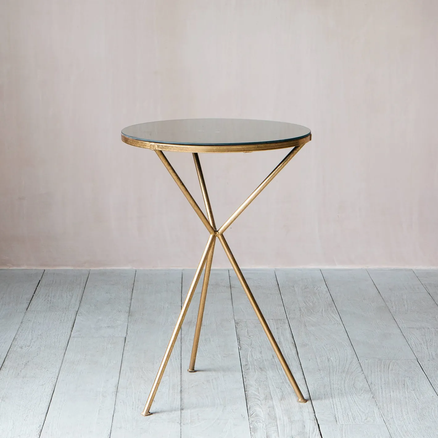Graham & Green Side Tables<Gold Tripod Mirrored Table