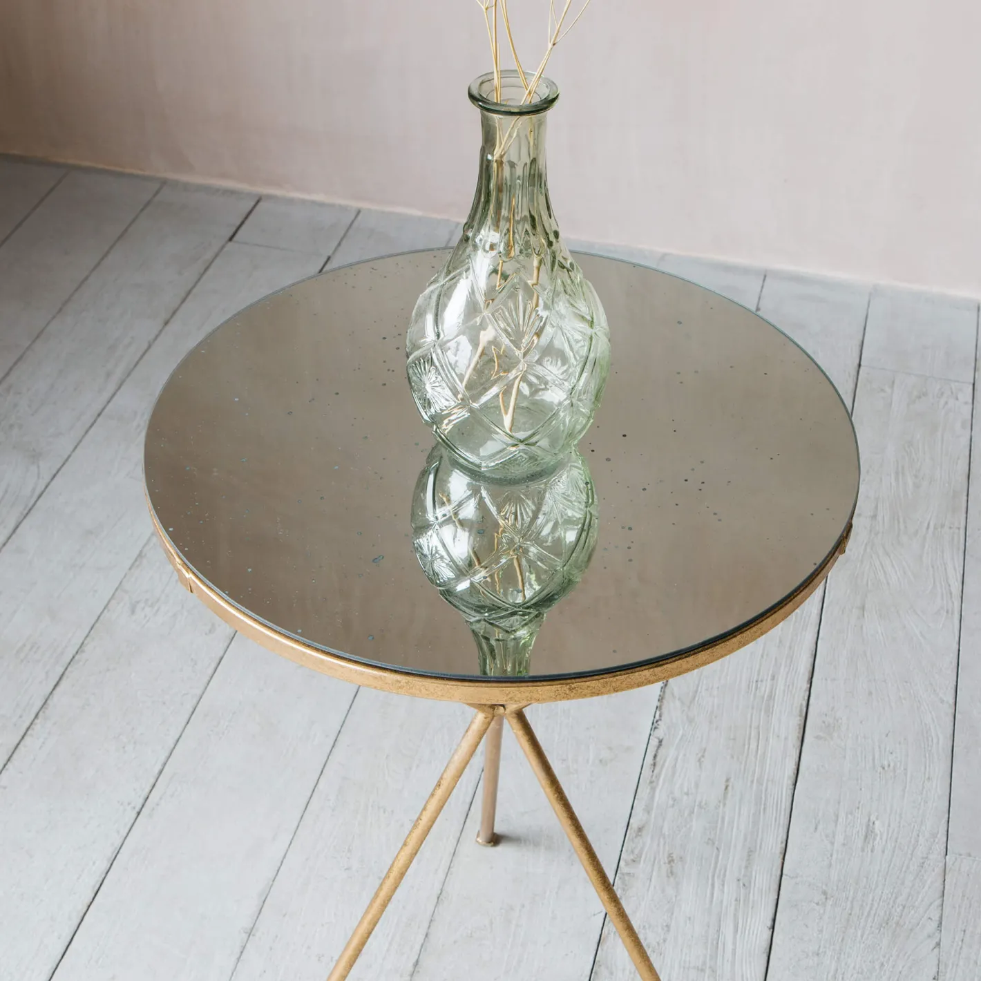 Graham & Green Side Tables<Gold Tripod Mirrored Table