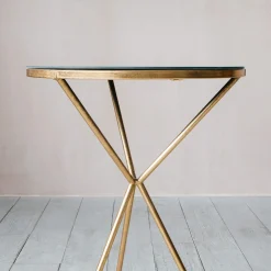 Graham & Green Side Tables<Gold Tripod Mirrored Table