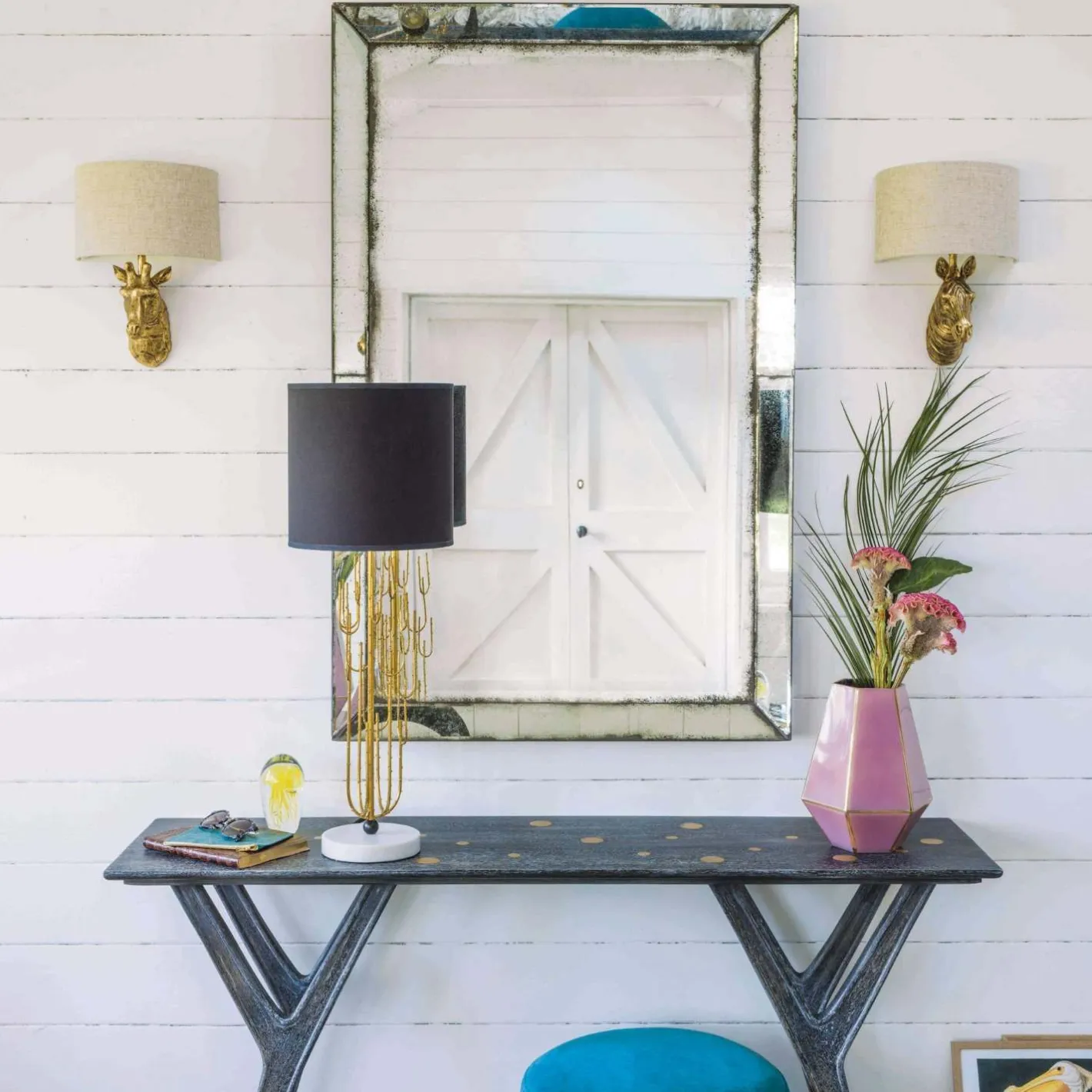 Graham & Green Animal Lights|Wall Lights & Sconces<Gold Zebra Wall Light With Shade