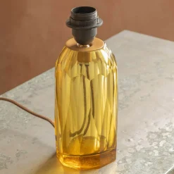 Graham & Green Table Lamps<Granville Mustard Glass Table Lamp