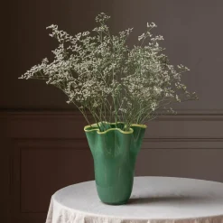 Graham & Green Vases & Plant Pots<Green and Yellow Ruffle Vase - Large