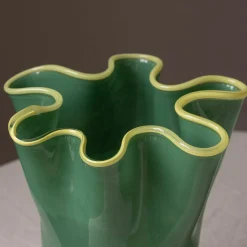 Graham & Green Vases & Plant Pots<Green and Yellow Ruffle Vase - Large