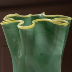 Graham & Green Vases & Plant Pots<Green and Yellow Ruffle Vase - Large