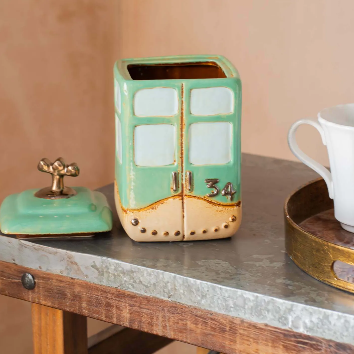 Graham & Green Kitchen Accessories<Green Cable Car Cookie Jar
