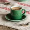 Graham & Green Tableware<Green Ceramic Coffee Cup and Saucer