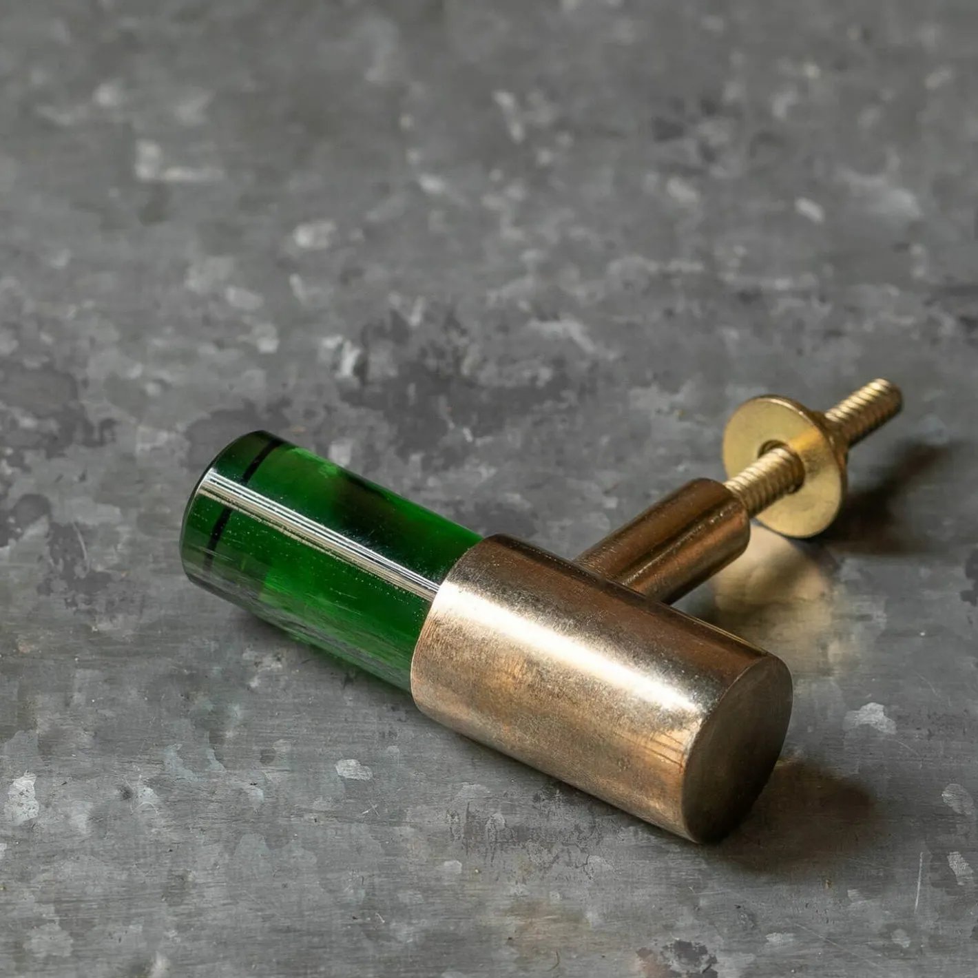 Graham & Green Knobs & Handles<Green Glass and Brass Knob