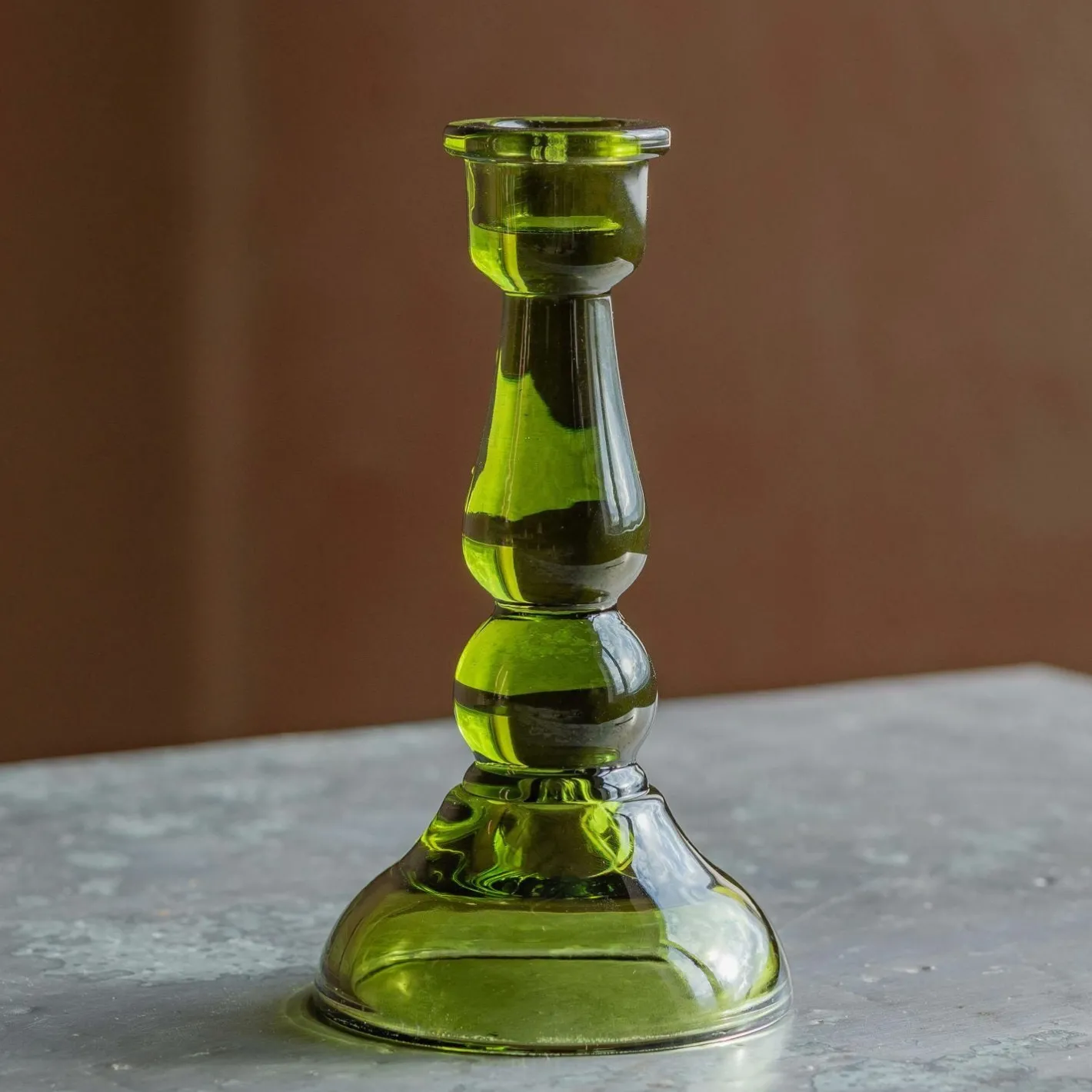 Graham & Green Candle Holders & Candles<Green Glass Candle Holder