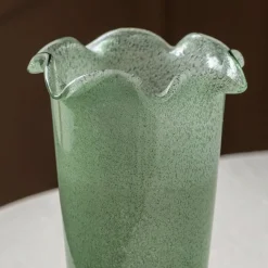 Graham & Green Vases & Plant Pots<Green Glass Ruffle Vase