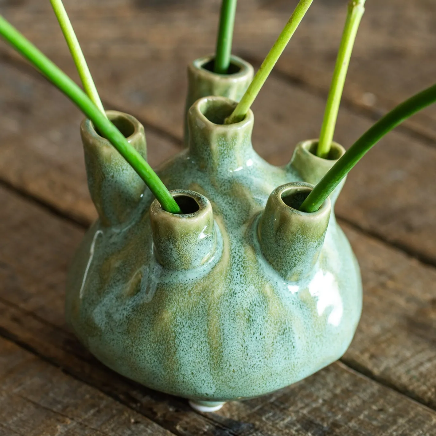 Graham & Green Vases & Plant Pots<Green Glazed Ceramic Multi Stem Vase