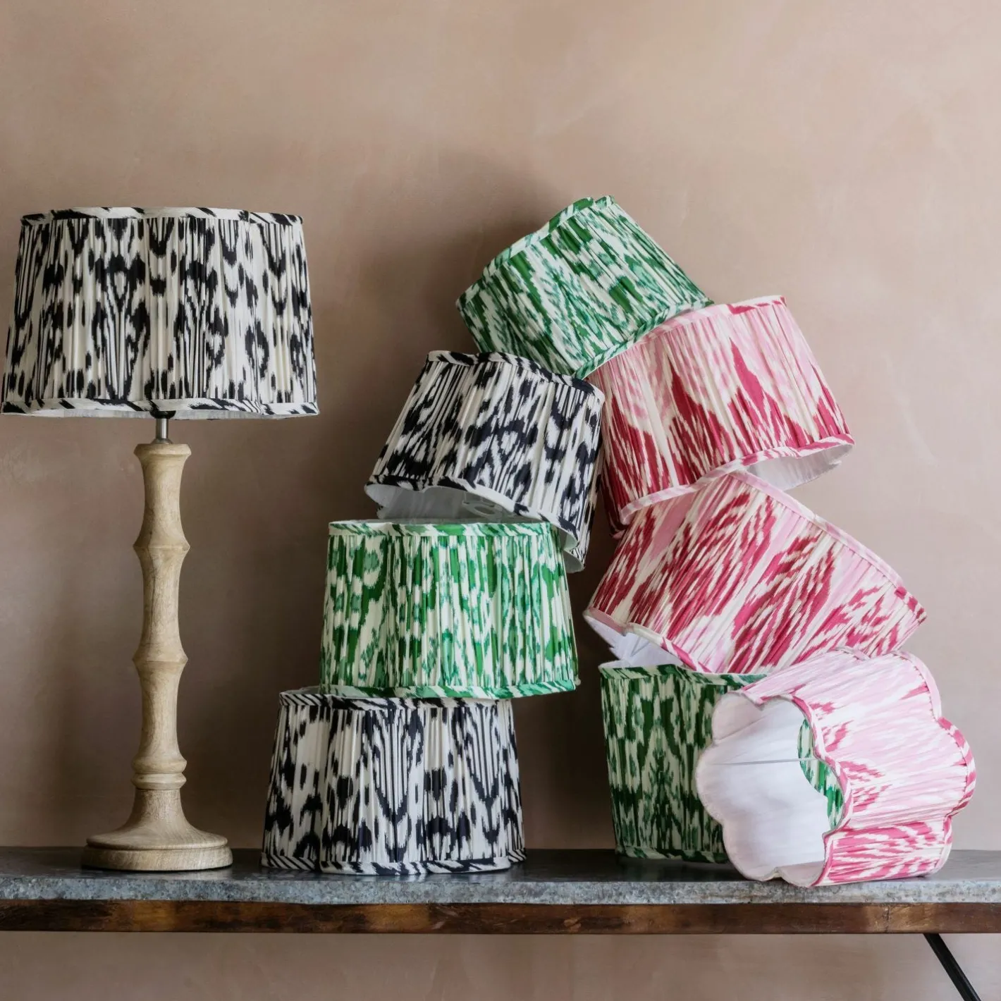 Graham & Green Lamp Shades<Green Ikat Flower Empire Lamp Shades