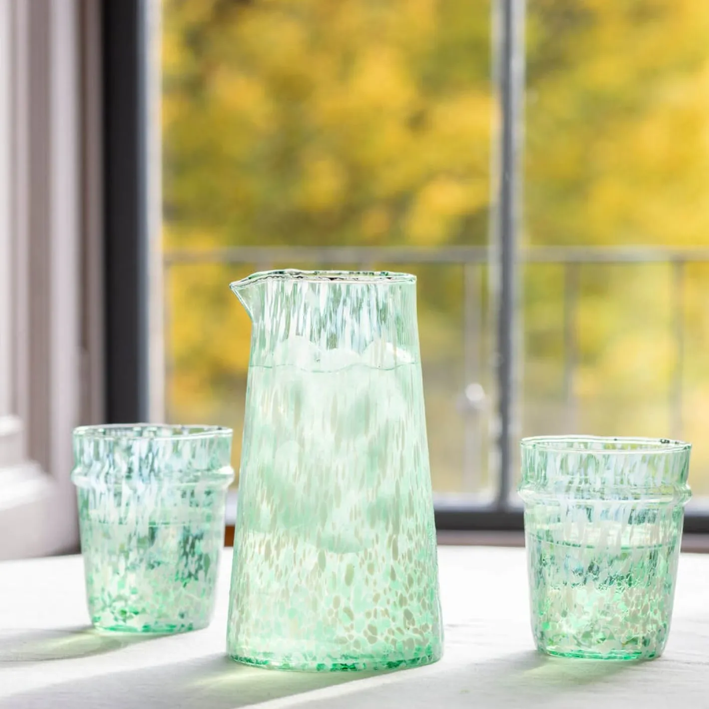 Graham & Green Jugs & Carafes<Green Speckled Glass Jug
