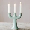 Graham & Green Candle Holders & Candles<Green Stoneware Candle Holder