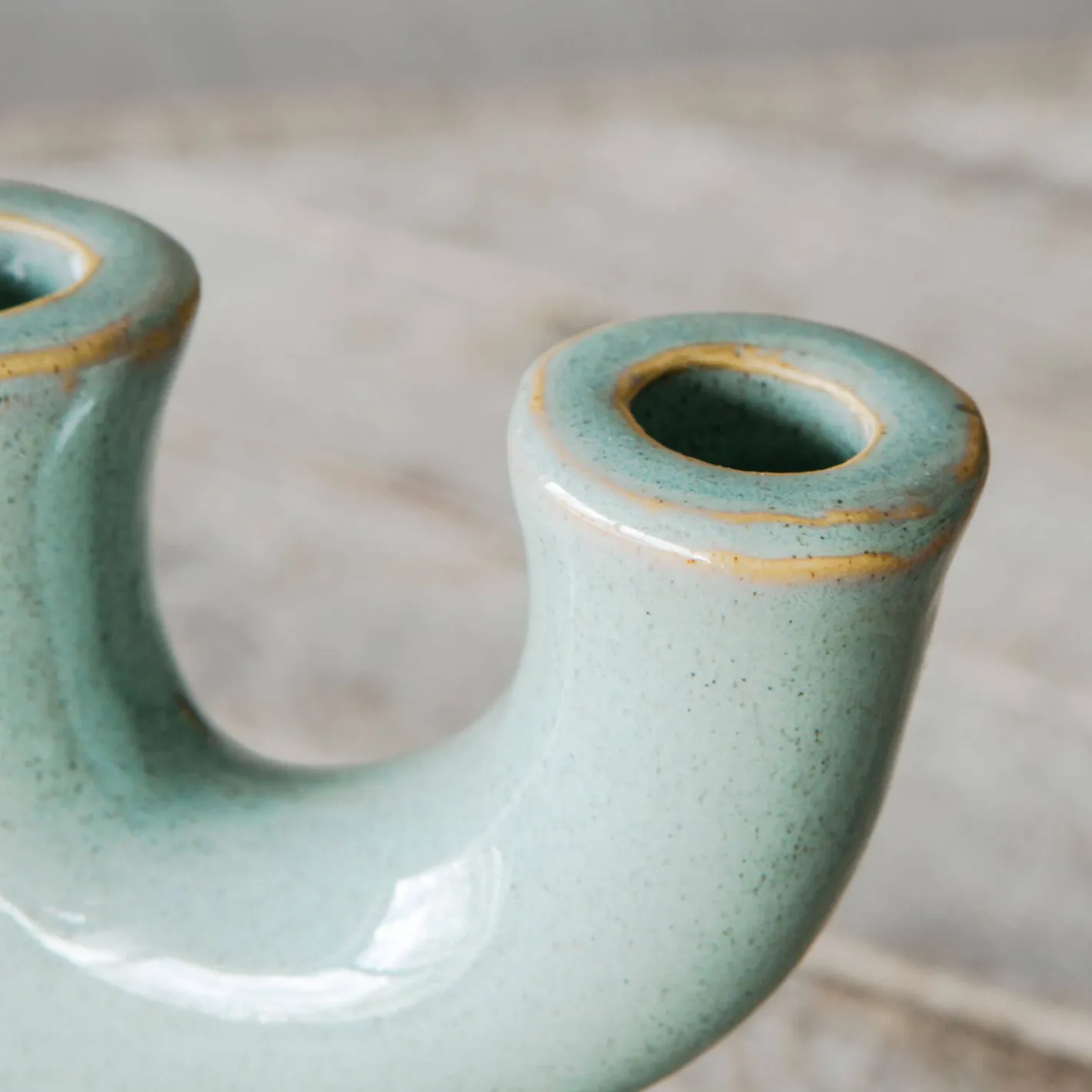 Graham & Green Candle Holders & Candles<Green Stoneware Candle Holder