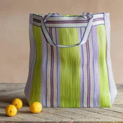 Graham & Green Bags<Green Stripe Recycled Tote Bag