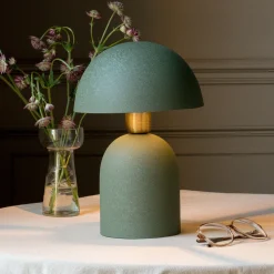 Graham & Green Table Lamps<Green Textured Dome Table Lamps